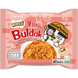 Samyang Buldak Rosé (Creamy Bacon Carbonara) Hot Chicken Flavour Ramen - 4.93oz (140g)