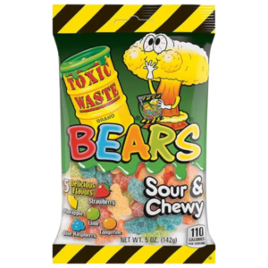 Toxic Waste Sour Gummy Bears Peg Bag - 5oz (143g)