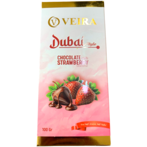 Veira Dubai Strawberry Cream Milk Chocolate Block - 3.5oz (100g)