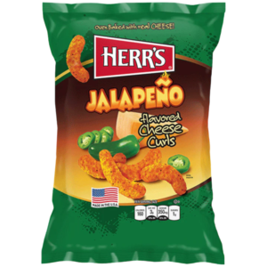 Herr's Cheese Curls - Jalapeno Flavour Puffs - 6oz (170g)