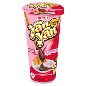 Meiji Yan Yan Chocolate & Strawberry Creme Double Dip Biscuit Dipping Snack - 1.76oz (50g)