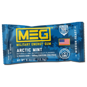 Military Energy Caffeine Gum Arctic Mint Pouch - 0.44oz (12.5g)