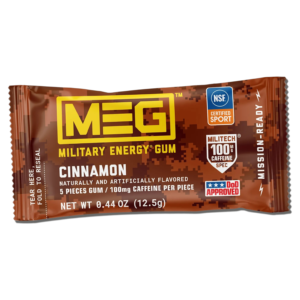 Military Energy Caffeine Gum Cinnamon Pouch - 0.44oz (12.5g)